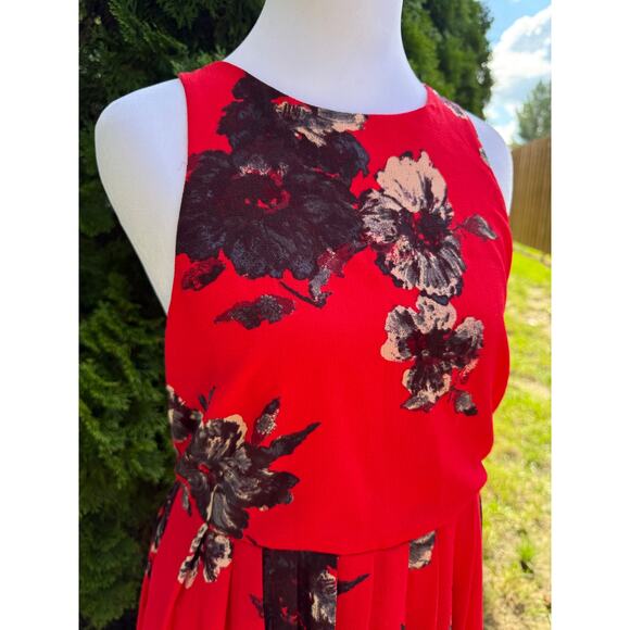 Free People Red Floral Dress Size 6 - Picture 3 of 7
